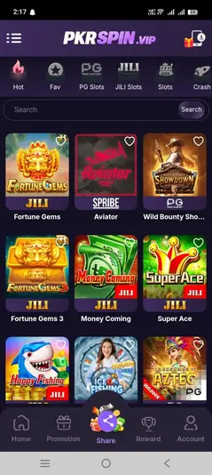 PKR Spin Game Screenshot - Slots Lobby